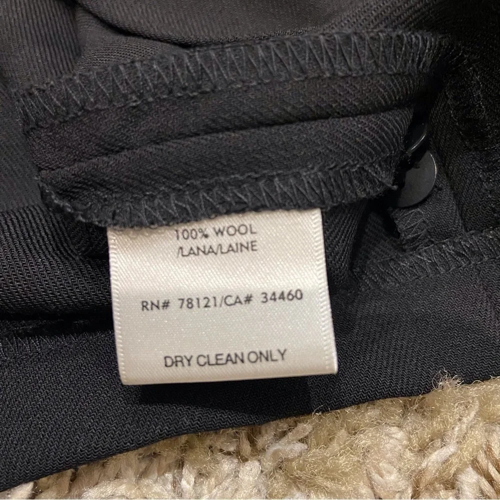 Eileen Fisher Medium Petite Wool Stand Collar Overshirt in Black (flaw)
